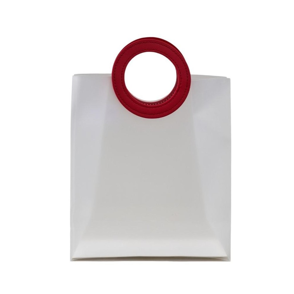 BORSETTA MD C MANICO TONDO ROSSO H23X20X10